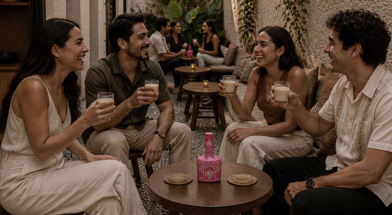 Amigos disfrutando 1921 Crema de Tequila